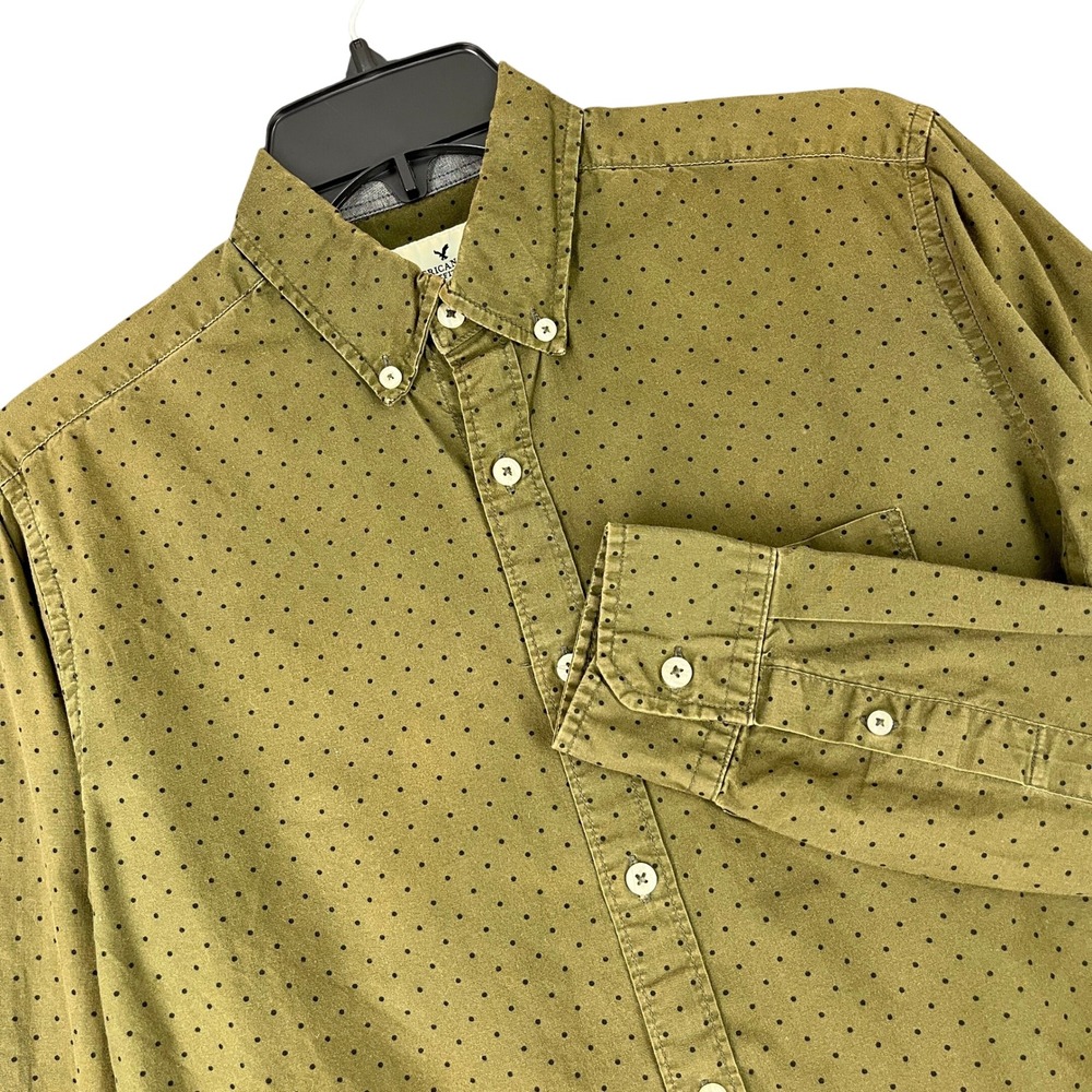 American Eagle Seriously Soft‎ Polka Dot Button Down Shirt Mens XS
